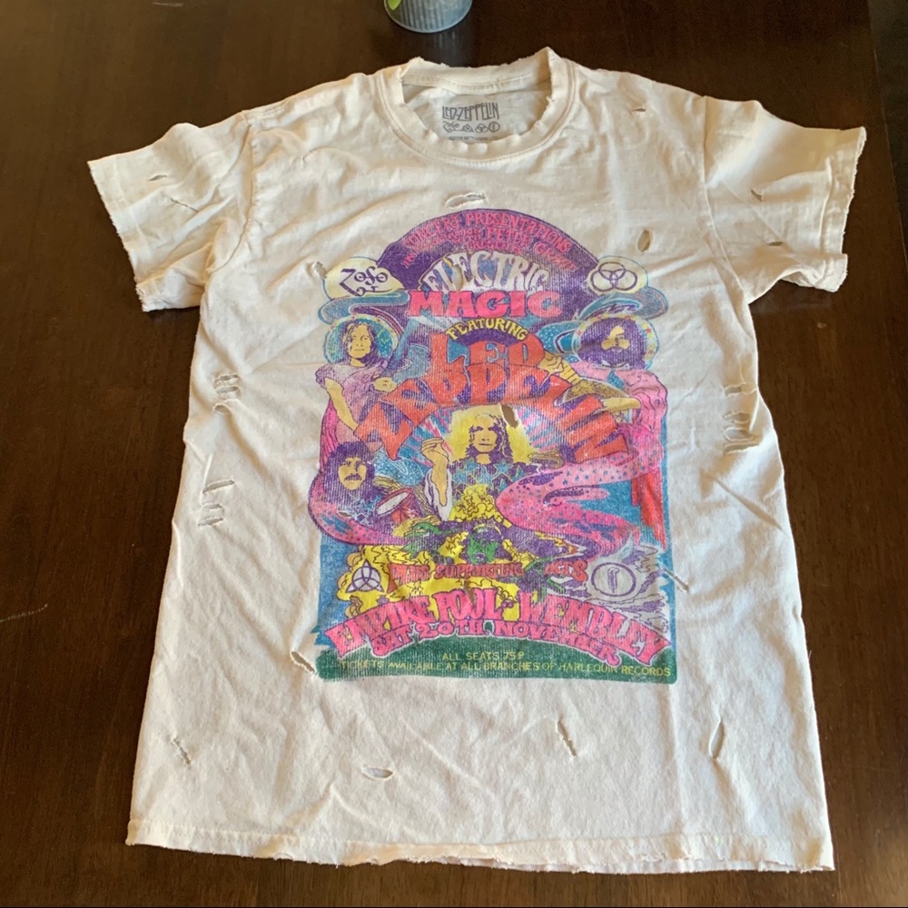 Led Zeppelin Electric Magic Weekend Tee White shirt Medium